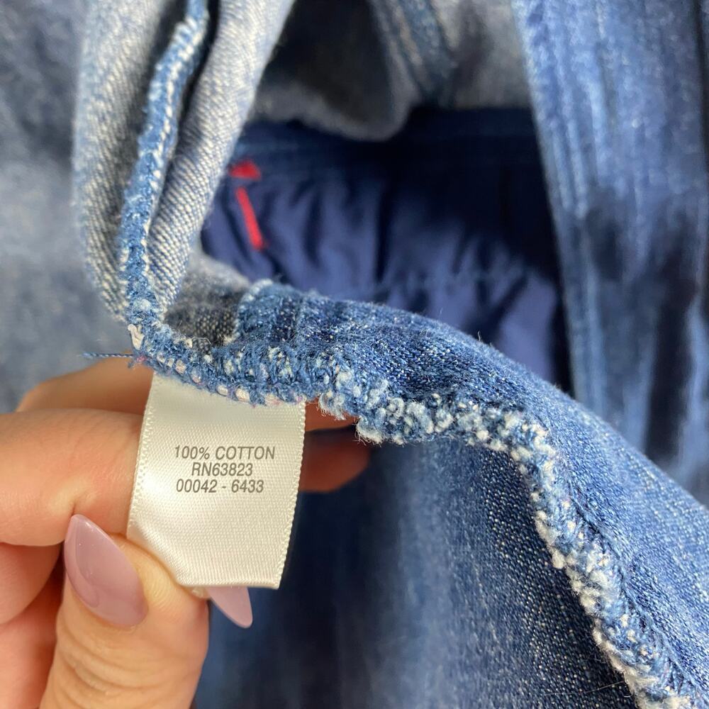 Christopher & Banks Denim Utility Jacket Womens P/M Grunge Utility Cargo Western - Picture 8 of 10